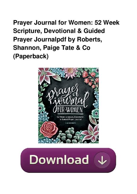 Pdf Prayer Journal For Women 52 Week Scripture Devotional And Guided Prayer Journal