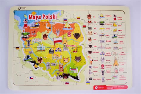 Drewniane Puzzle Edukacyjne Mapa Polski El Allegro Pl