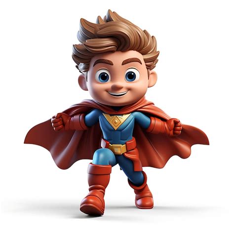 Premium Photo 3d Cute Super Hero Mascot Character