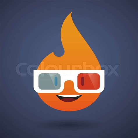 cute flame avatar wearing glasses | Stock vector | Colourbox