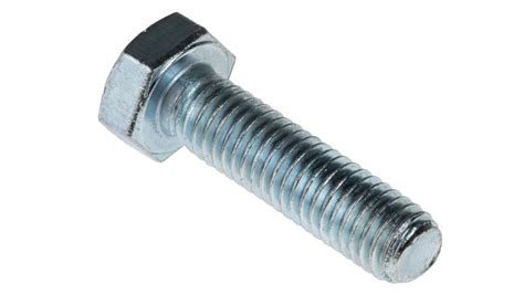 Rs Pro Bright Zinc Plated Steel Hex Hex Bolt M8 X 30mm Rs