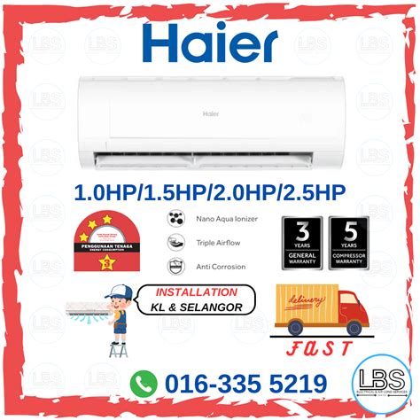 Haier Standard Non Inverter Air Cond Hp Hp Hp Hp With