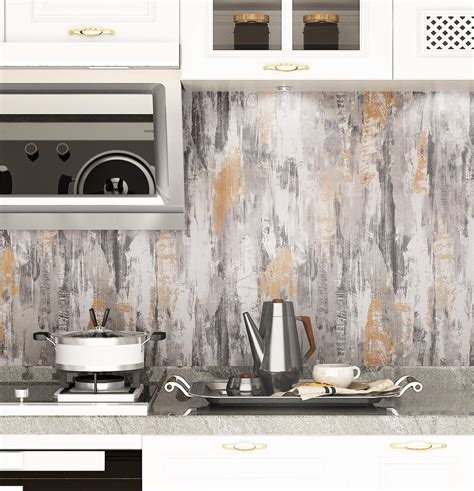 Livelynine Industrial Silver Grey Concrete Look Wallpaper Peel And