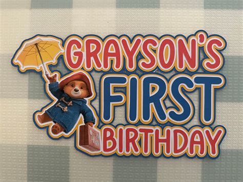 Personalised Paddington Bear Cake Topper Etsy