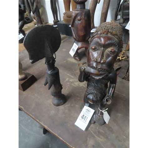 2 Hand Carved African Figure 12 2 X Bay Area Auction Services