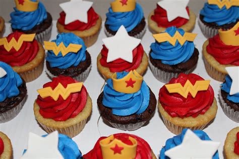 Wonder Woman Cupcakes Wonder Woman Birthday Party Wonder Woman