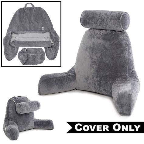 Husband Pillow XXL Cover Only Dark Grey, Cozy Microplush Bed Rest Pillow Cover. Side & Back ...