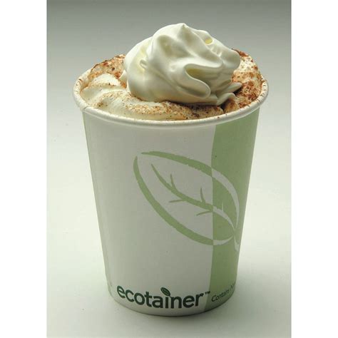 Oz Ecotainer White Paper Hot Cups Dia X H
