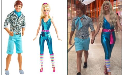 Pareja de amigos se viste como Barbie y Ken de la película Toy Story