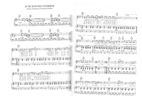 Je Ne Suis Pas Un H Ros Johnny Hallyday Partition Sheet Music The