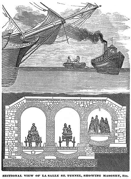 Chicago La Salle Tunnel Sectional View Of The La Salle