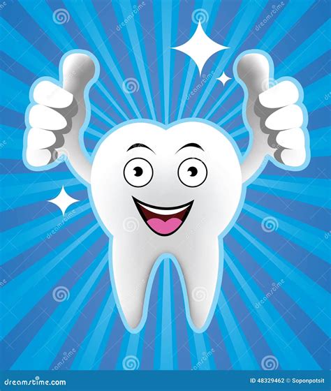 Cartoon Smiling Tooth Vector Illustration Cartoondealer