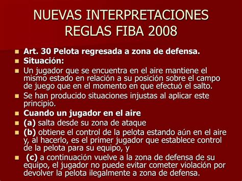 PPT NUEVAS INTERPRETACIONES REGLAS FIBA 2008 PowerPoint Presentation