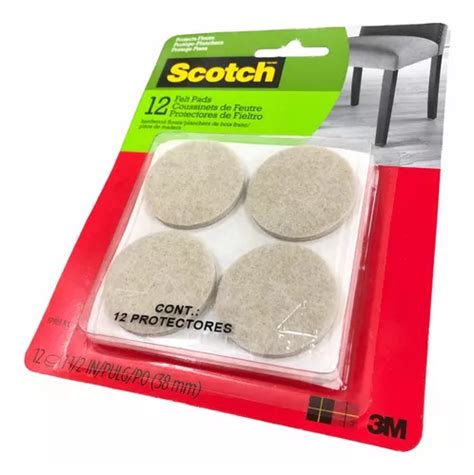 Kit X Protectores Fieltro Mm Scotch Para Pisos De Madera Meses