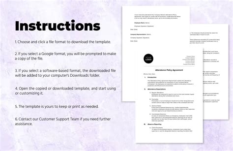 Attendance Policy Agreement HR Template in Word, PDF, Google Docs ...