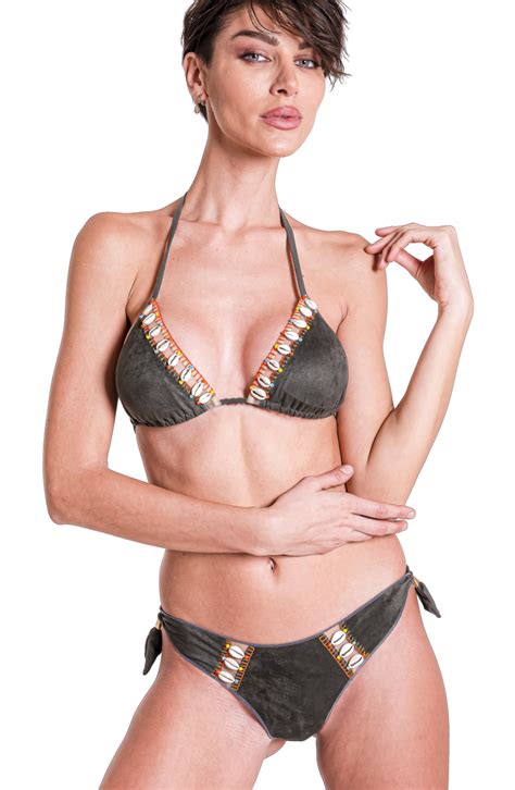 Bikini Triangle Shells Braguita De Bikini En Simil Alcantara Talla S