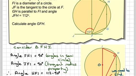 Angles In A Cyclic Quadrilateral And Tangent Radius Property Youtube