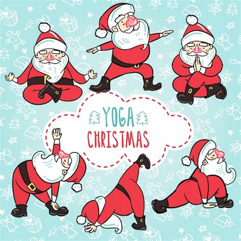 Yoga Santa Vector Premium