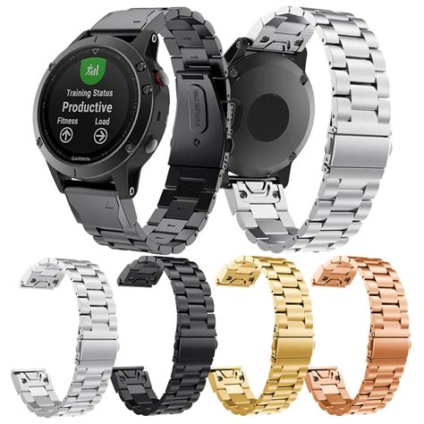 Garmin Fenix 5 Watch Band Metal Solid Stainless Steel Smart Watch ...