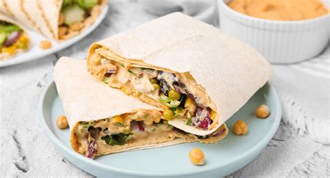 Hummus Wrap Met Kikkererwten Een Heerlijke Gezonde Lunch