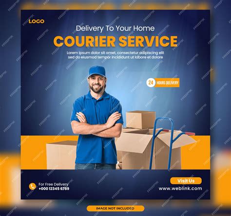 Premium Psd Courier Service And Online Delivery Service Or Delivery