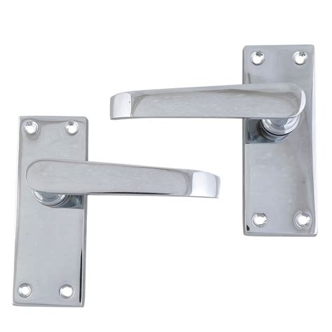 Polished Chrome Effect Internal Straight Latch Door Handle Set Departments Diy At Bandq