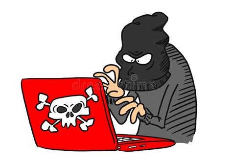 Cyber Criminal On Computer Stock Illustration Illustration Of Breach