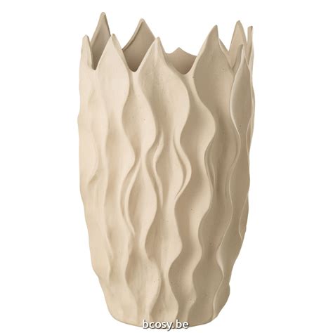 J Line Vase Ivy Ceramic Beige Extra Large L32xB32xH55 Cm JLine 34437 J