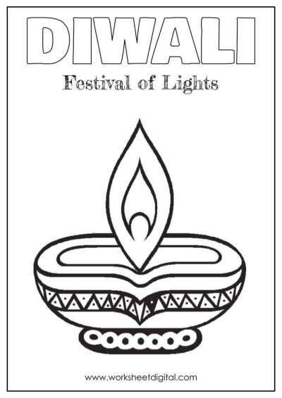 Diwali Diya Coloring Pages