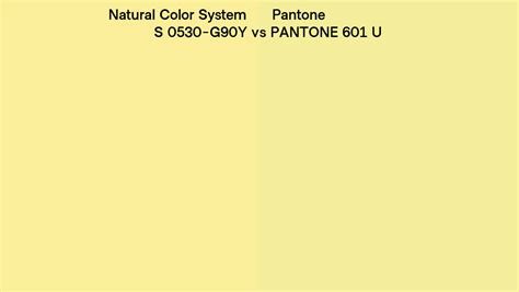 Natural Color System S 0530 G90Y Vs Pantone 601 U Side By Side Comparison