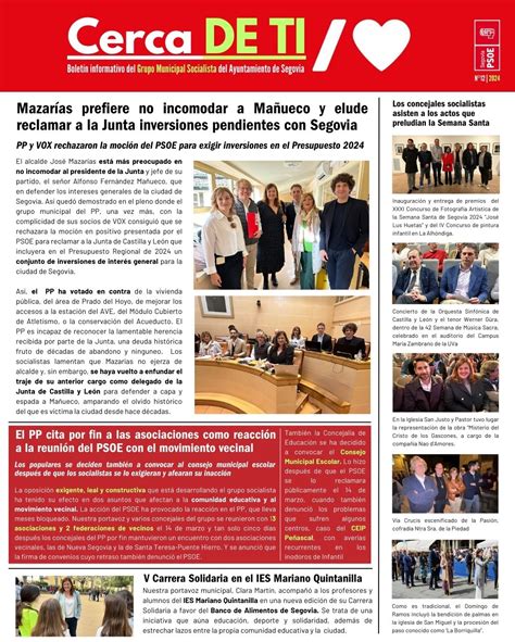 Boletín informativo semanal del Grupo Municipal del PSOE en el