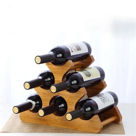 Pcs European Solid Red Wine Rack Stand Bamboo Stand Wine Bottle Rack