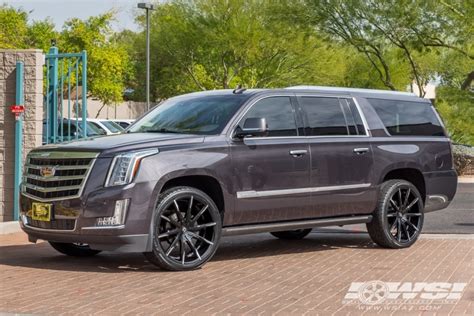 2015 Cadillac Escalade With 24 Lexani Css 15 Cvr In Gloss Black Machined Tips Wheels Wheel