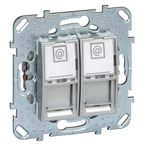 Unica 2хRJ45(6, utp, S-One) Розетка интернет, двойная, поле для надписи ...
