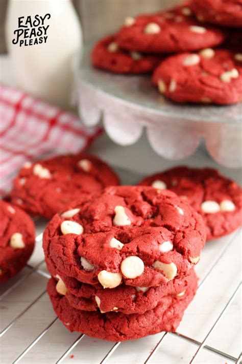 4 Ingredient Red Velvet Cake Mix Cookies Easy Peasy Pleasy