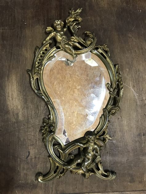 Miroir Ancien En Bronze Avec Angelots Ressourcerie Histoires Sans Fin