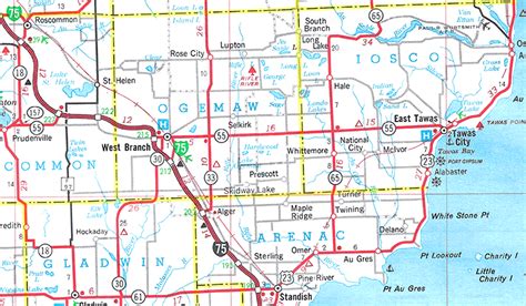 Michigan Highways Maps Intercounty Highways The Ogemaw Routes Maps