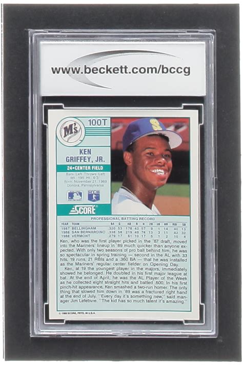 Ken Griffey Jr 1989 Score Rookie Traded 100T RC BCCG 10 Pristine