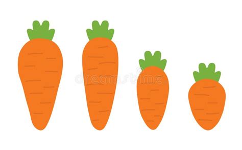 Cartoon Carrot Vector Illustration Cute Icon Isolated Orange Flat