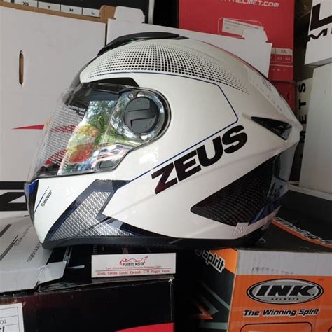 Jual ZEUS ZS811 WHI AL6 BLUE Helm Full Face Zeus ZS 811 Di Lapak