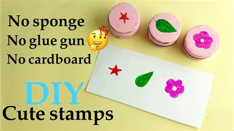 How To Make Stamp At Home Without Spongerubberglue Gun 😳 Diy Stamp