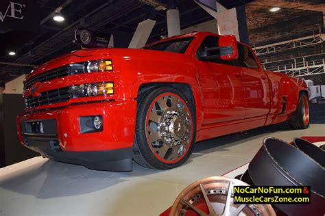 Slammed Chevy Truck Dually By American Force 2015 SEMA Motor Show 6