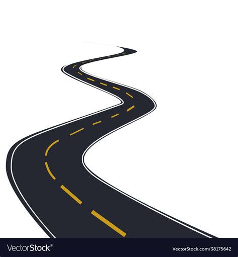 Winding Road Template Highway Or Roadway Vector Image