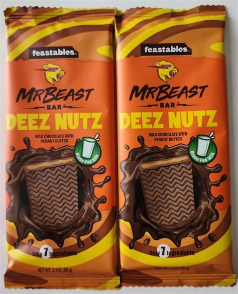 MRBEAST FEASTABLES CORPSE Deez Nutz Milk Mr Beast Chocolate Bar [3-Pack] NEW £48.07 - PicClick UK