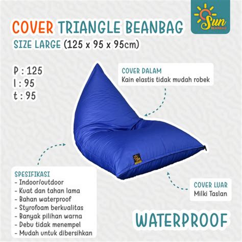 Jual Beanbag Triangle Cover Only Milky Waterproof Size Dewasa