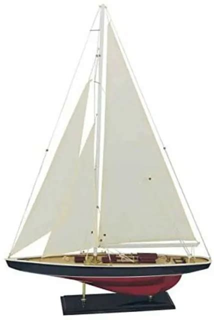 Grand D Coratif Yacht Voilier Mod Le De Bateau Voilier Bois Toile