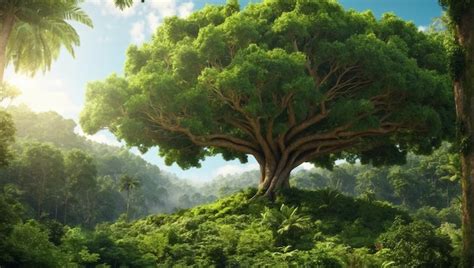 premium photo lush green forest  lush foliage  scenic trees