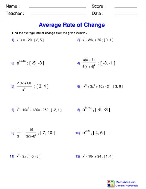 Chain Rule Derivatives Worksheet Rule Calculus