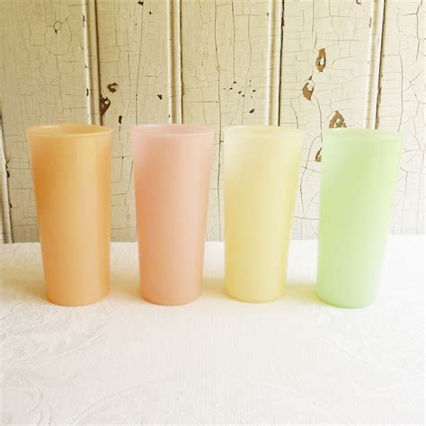 S S Pastel Tupperware Tumblers Set Of Four Sheer Tupper