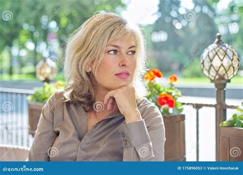 Portrait Of Successful Beautiful Mature Blonde Woman Stock Image Image Of Looking Cute